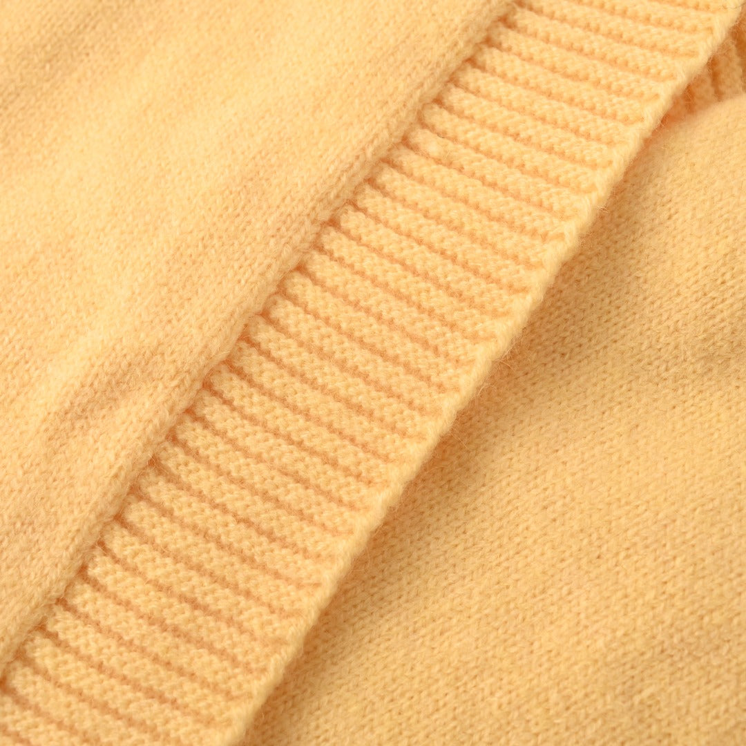 Relaxed V-Neck Cardigan Pale Yellow