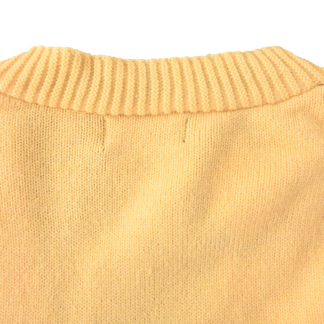 Relaxed V-Neck Cardigan Pale Yellow