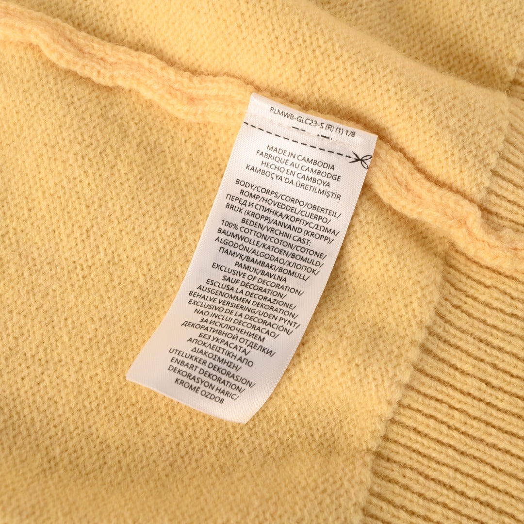Relaxed V-Neck Cardigan Pale Yellow