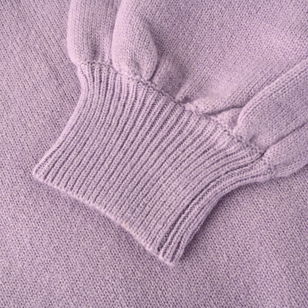 Relaxed V-Neck Knit Cardigan Pastel Purple