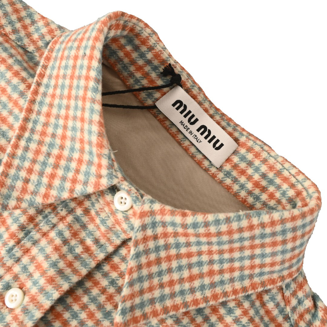 Checked Flannel Orange & Blue-Grey