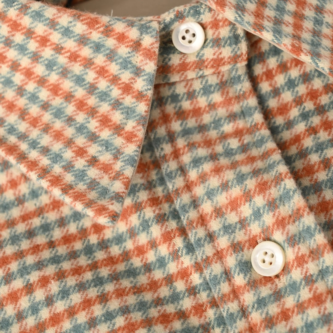 Checked Flannel Orange & Blue-Grey