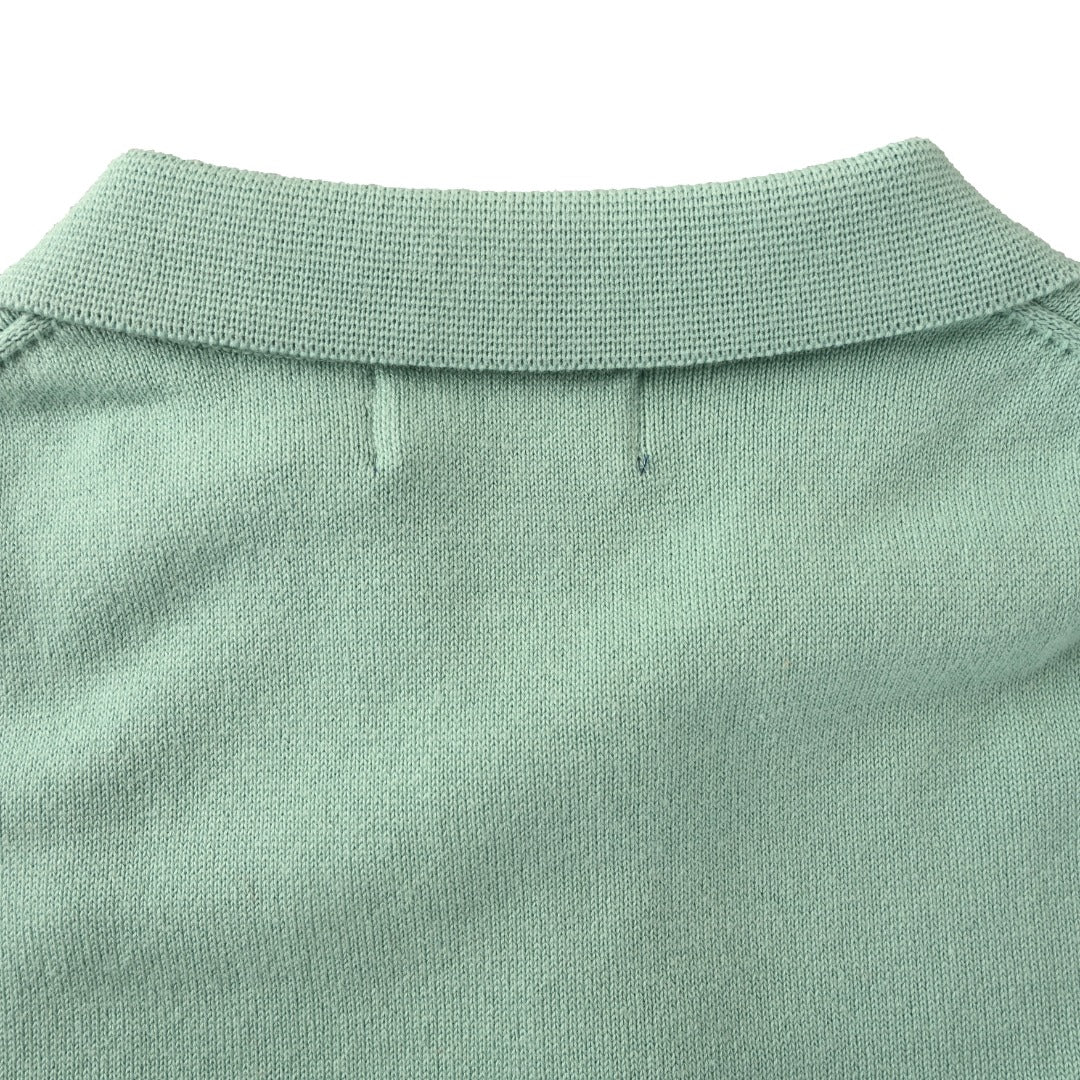 Polo Collar Buttoned Cardigan Mint Green