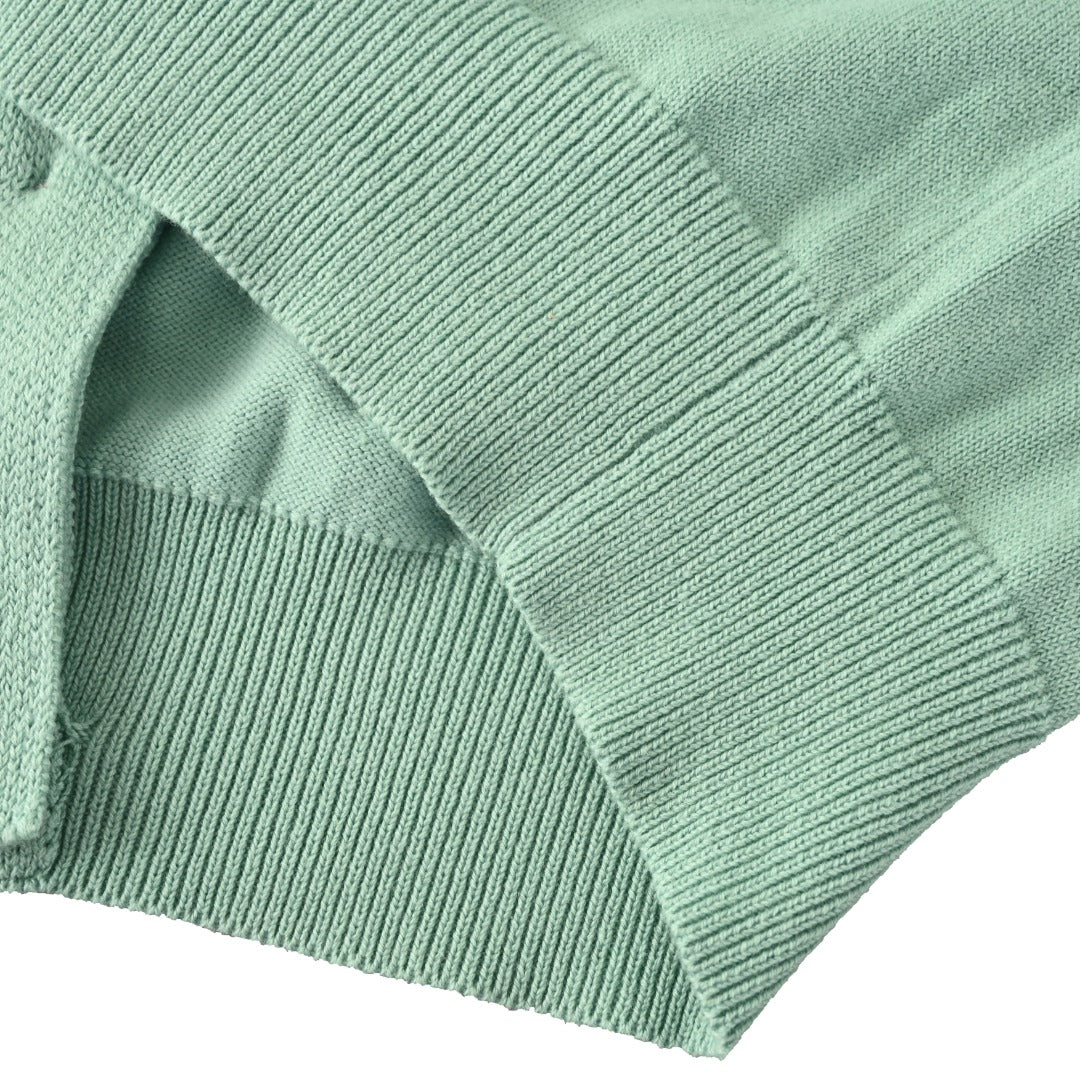 Polo Collar Buttoned Cardigan Mint Green