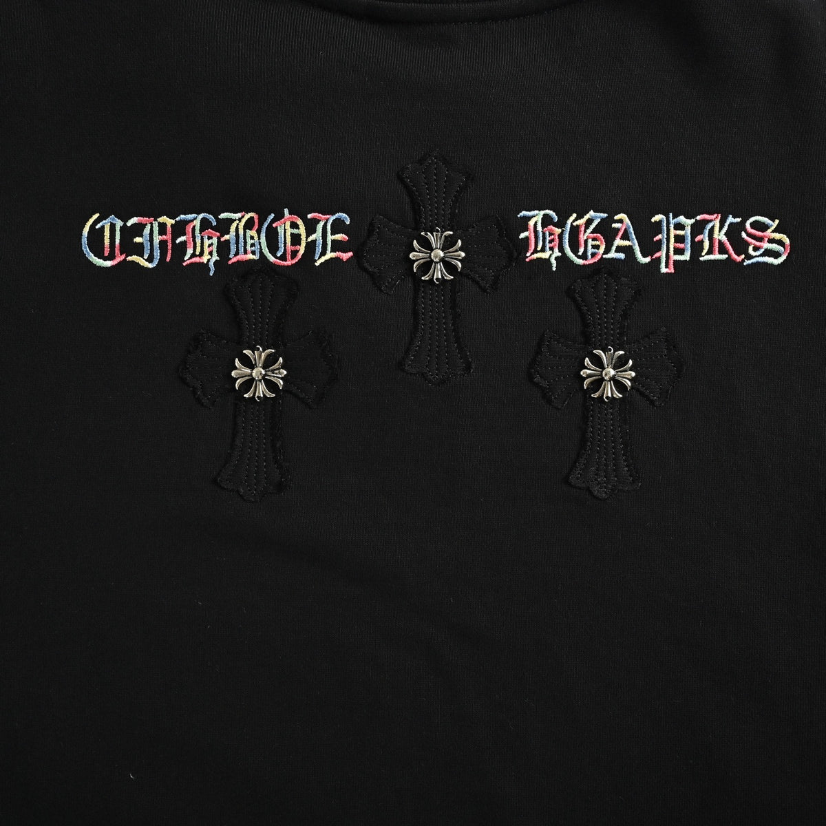 Neck Logo Crewneck Sweatshirt Black