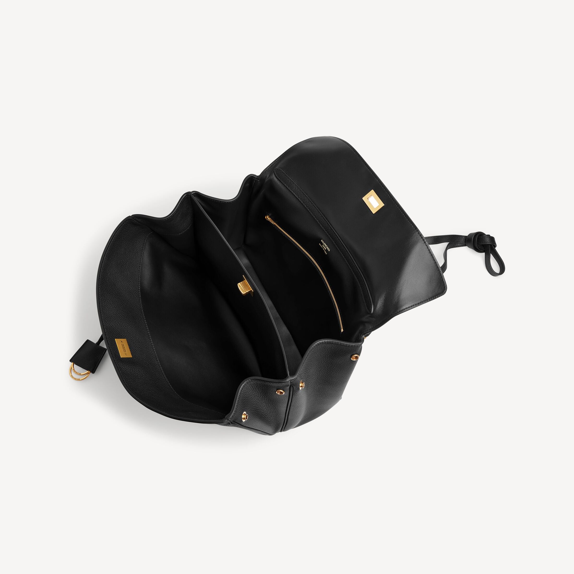Balenciaga Rodeo Medium Handbag in Black Grained Calfskin
