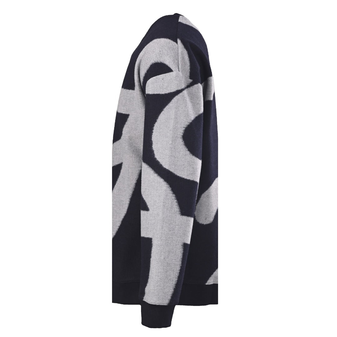 Anagram Jacquard Sweater Navy / Grey