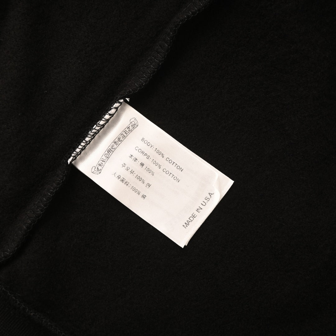Scroll Logo Cross Zip-Up Hoodie Black