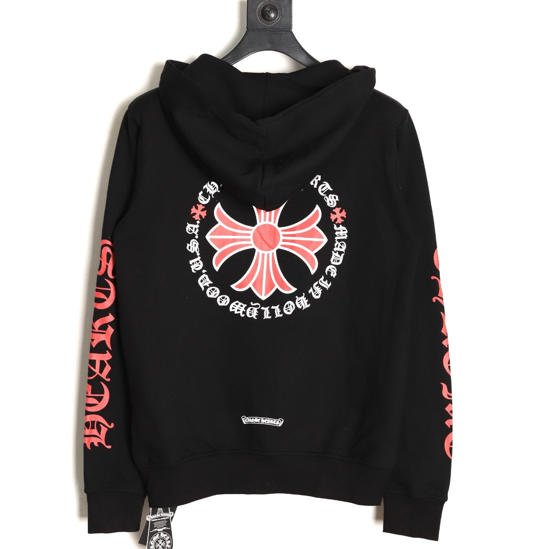 Made In Hollywood Plus Cross Zip-Up Hoodie Black & Red