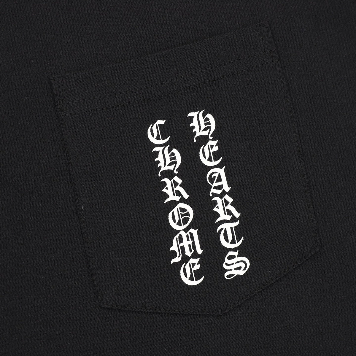 Gothic Logo Long Sleeve Pocket T-Shirt Black