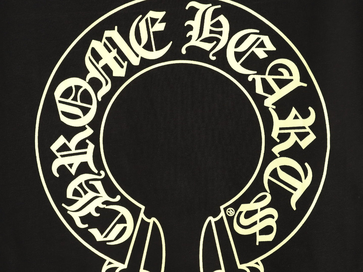 Neon Horseshoe Long Sleeve T-Shirt Black