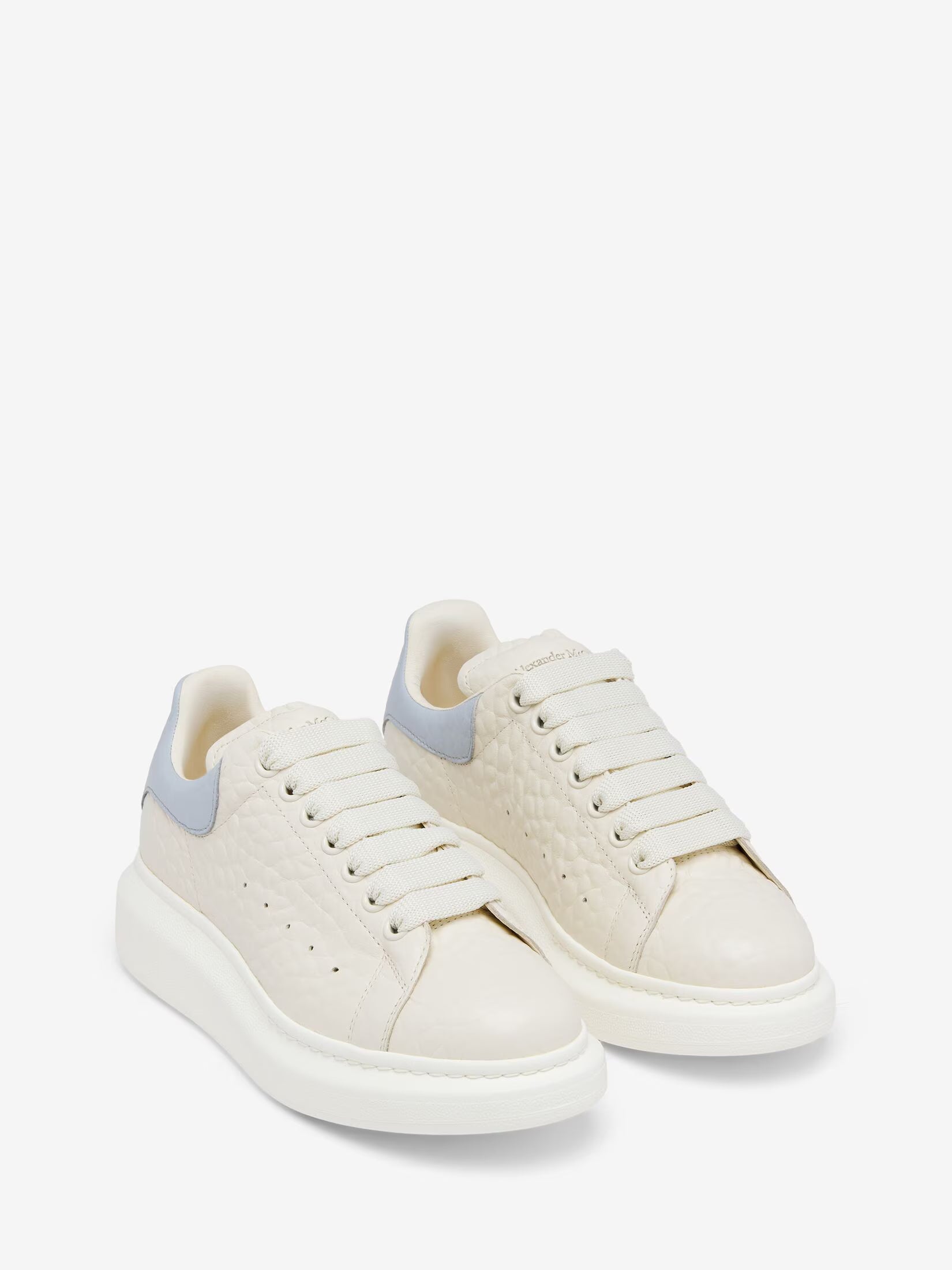 Alexander McQueen Oversized Sneaker in Off White & Light Blue