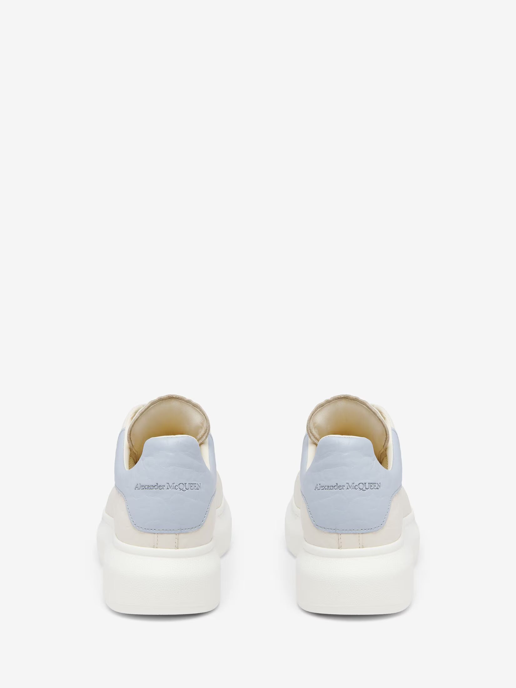 Alexander McQueen Oversized Sneaker in Off White & Light Blue