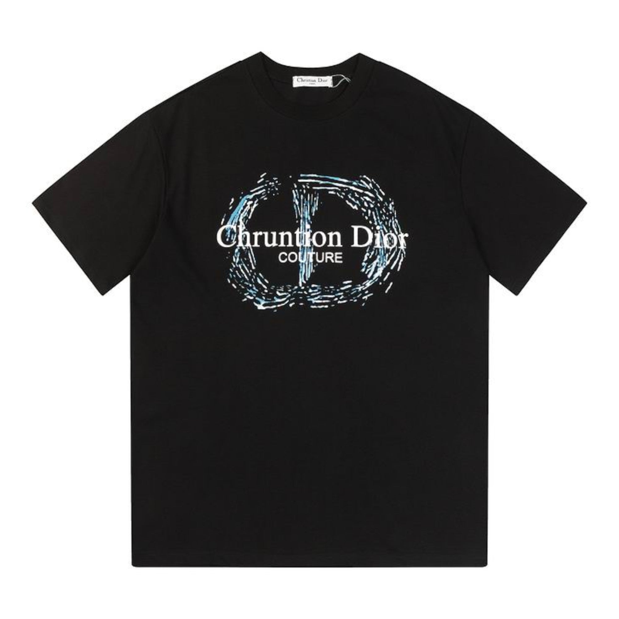 Broken Wording Graphic T-Shirt Black