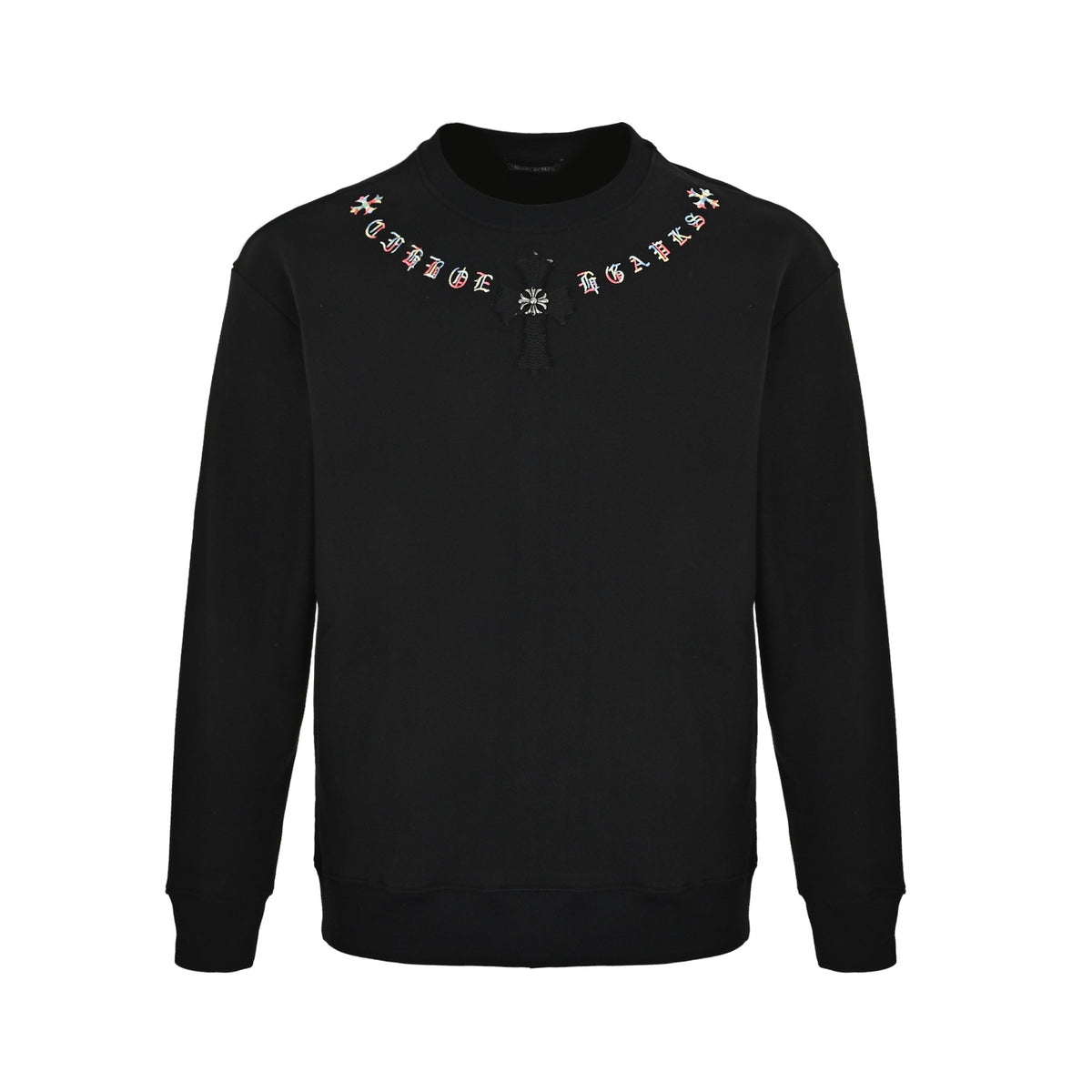 Neck Logo Crewneck Sweatshirt Black