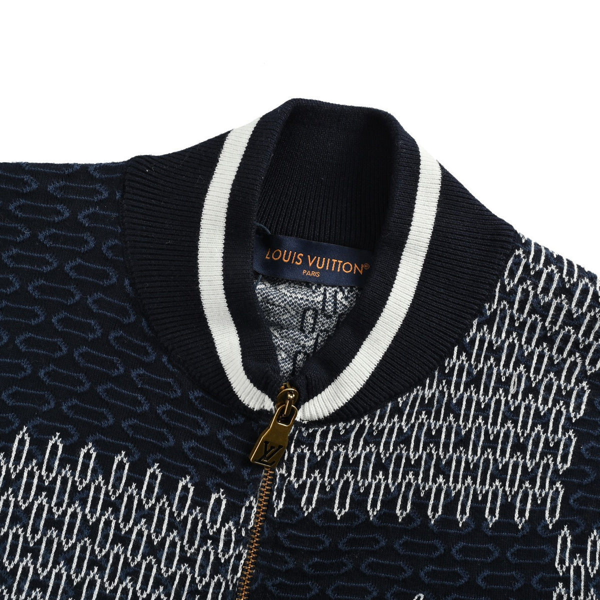Damier Quilted Cotton Bomber Navy
