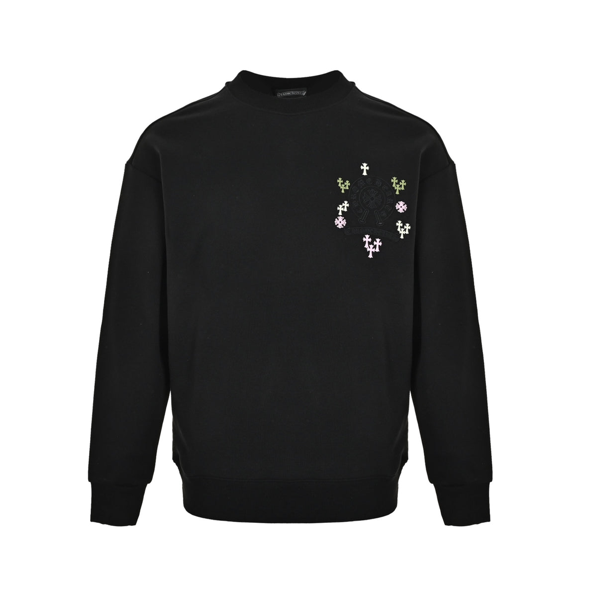 Multicolor Cross Logo Embroidered Crewneck Sweatshirt