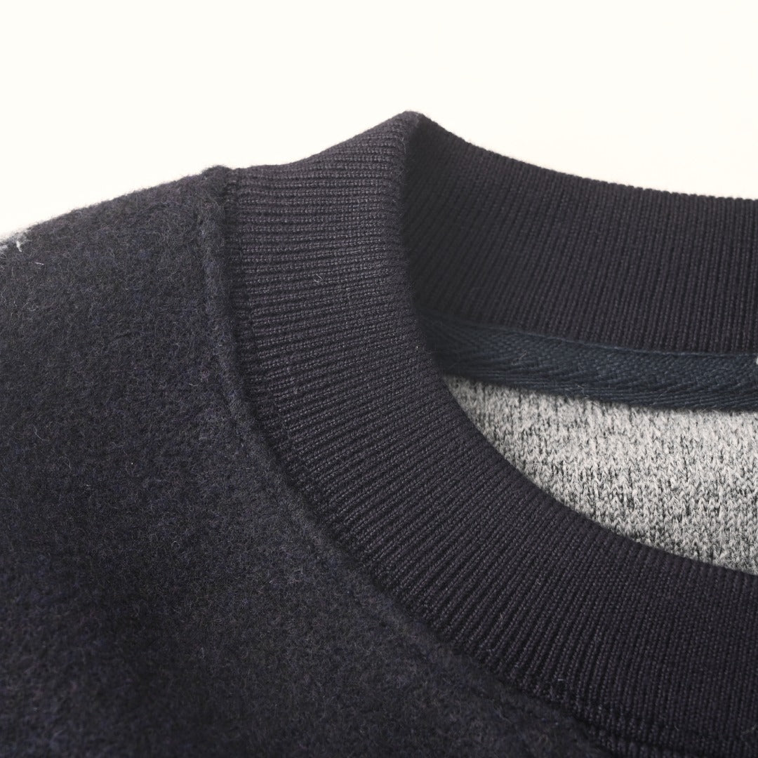 Anagram Jacquard Sweater Navy / Grey