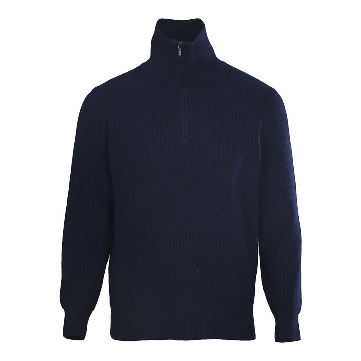 Ribbed Half-Zip Navy Blue