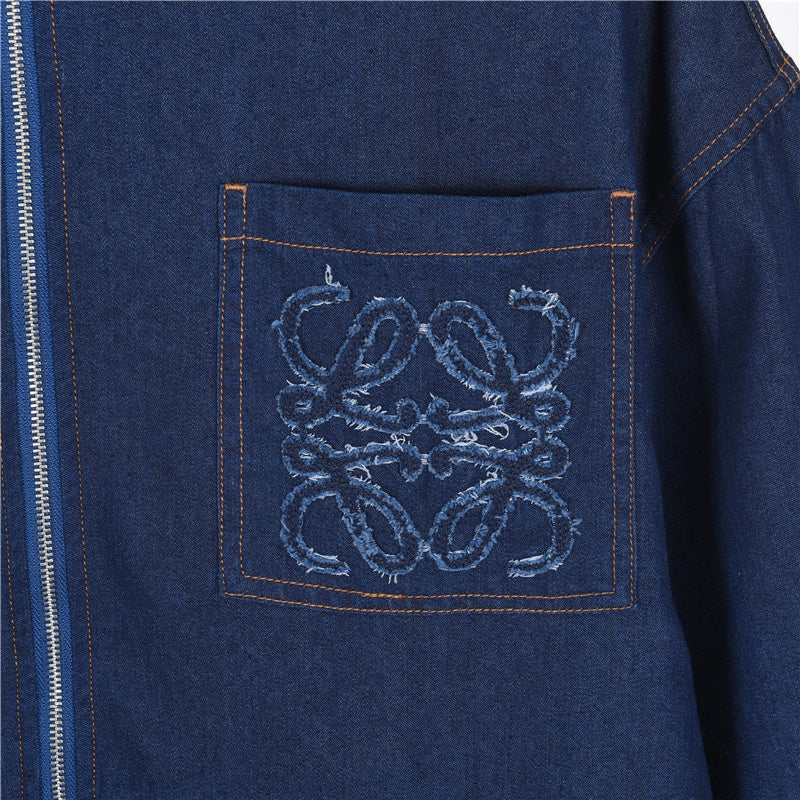 Anagram-Appliqué Chambray Blue