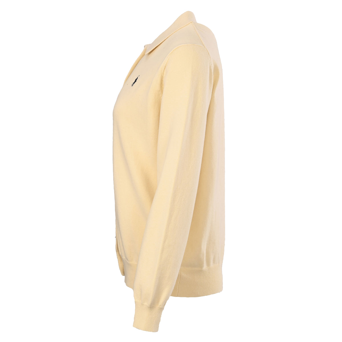 Polo Collar Buttoned Cardigan Pale Yellow