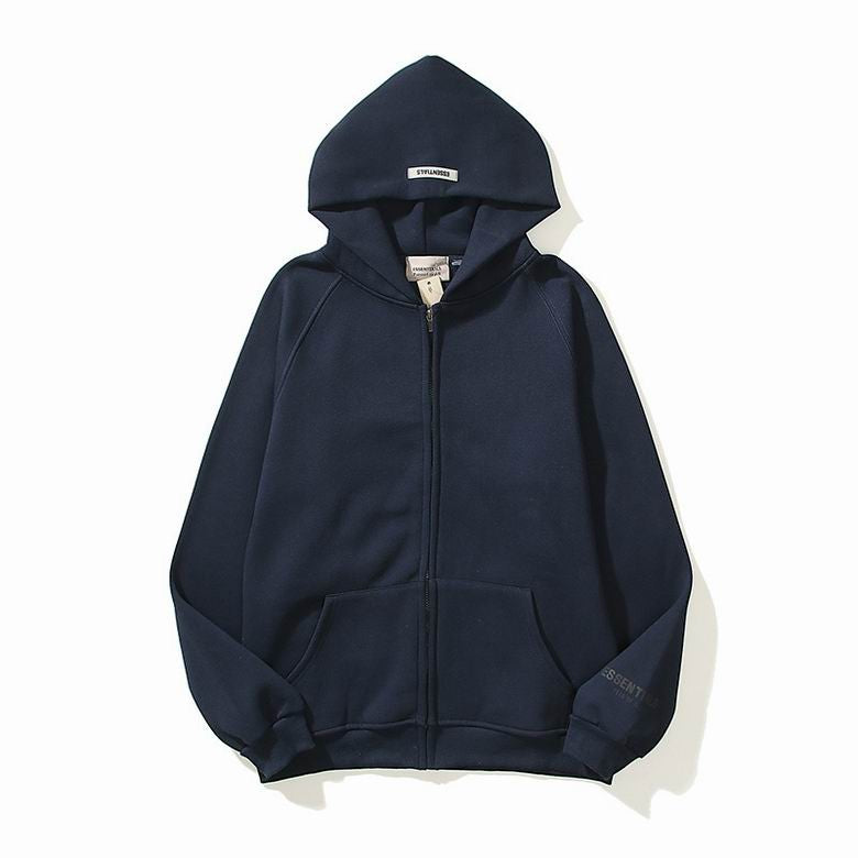 Raglan Full-Zip Hoodie Dark Navy Blue
