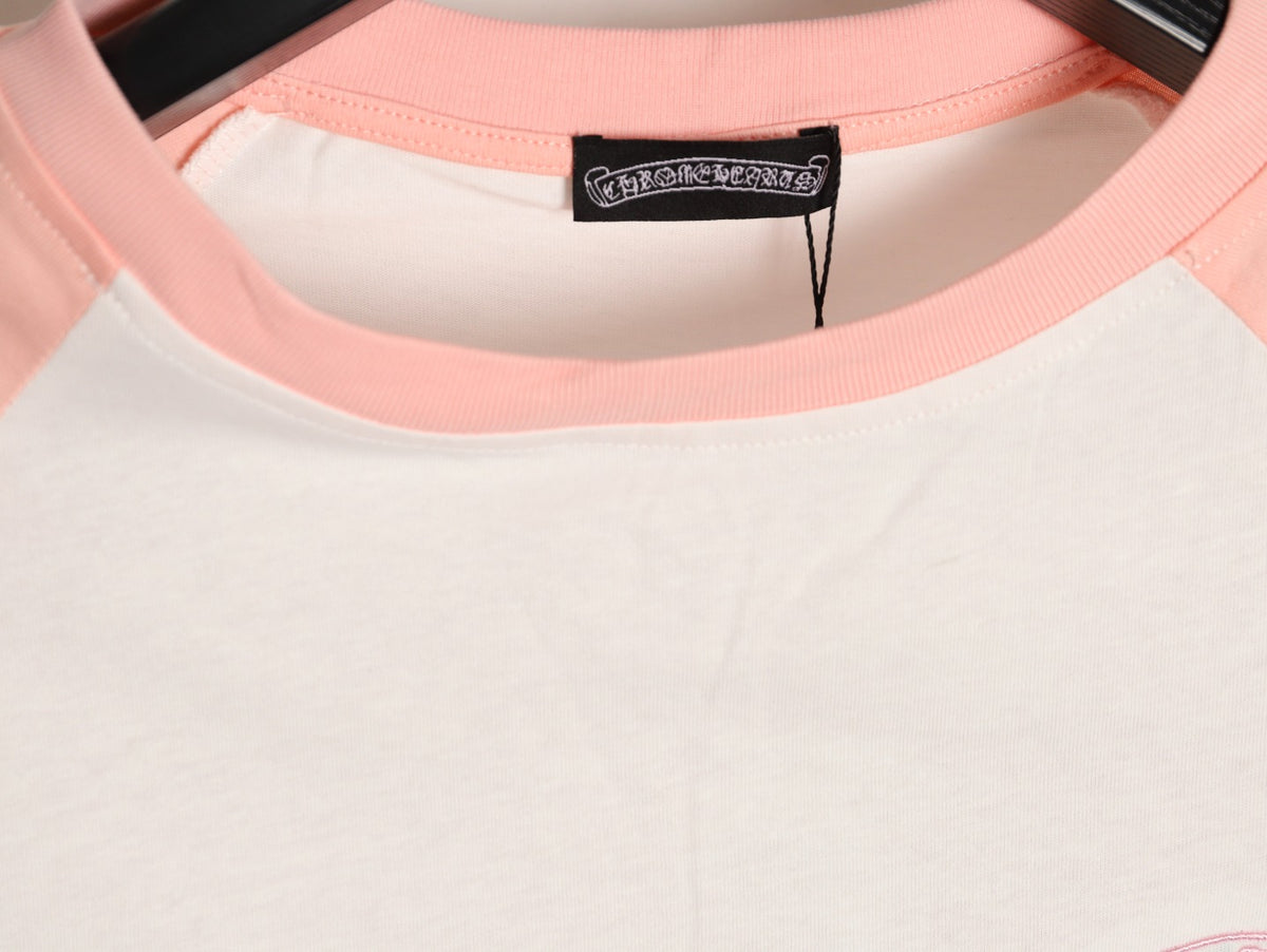 Raglan Long Sleeve T-Shirt White & Pink