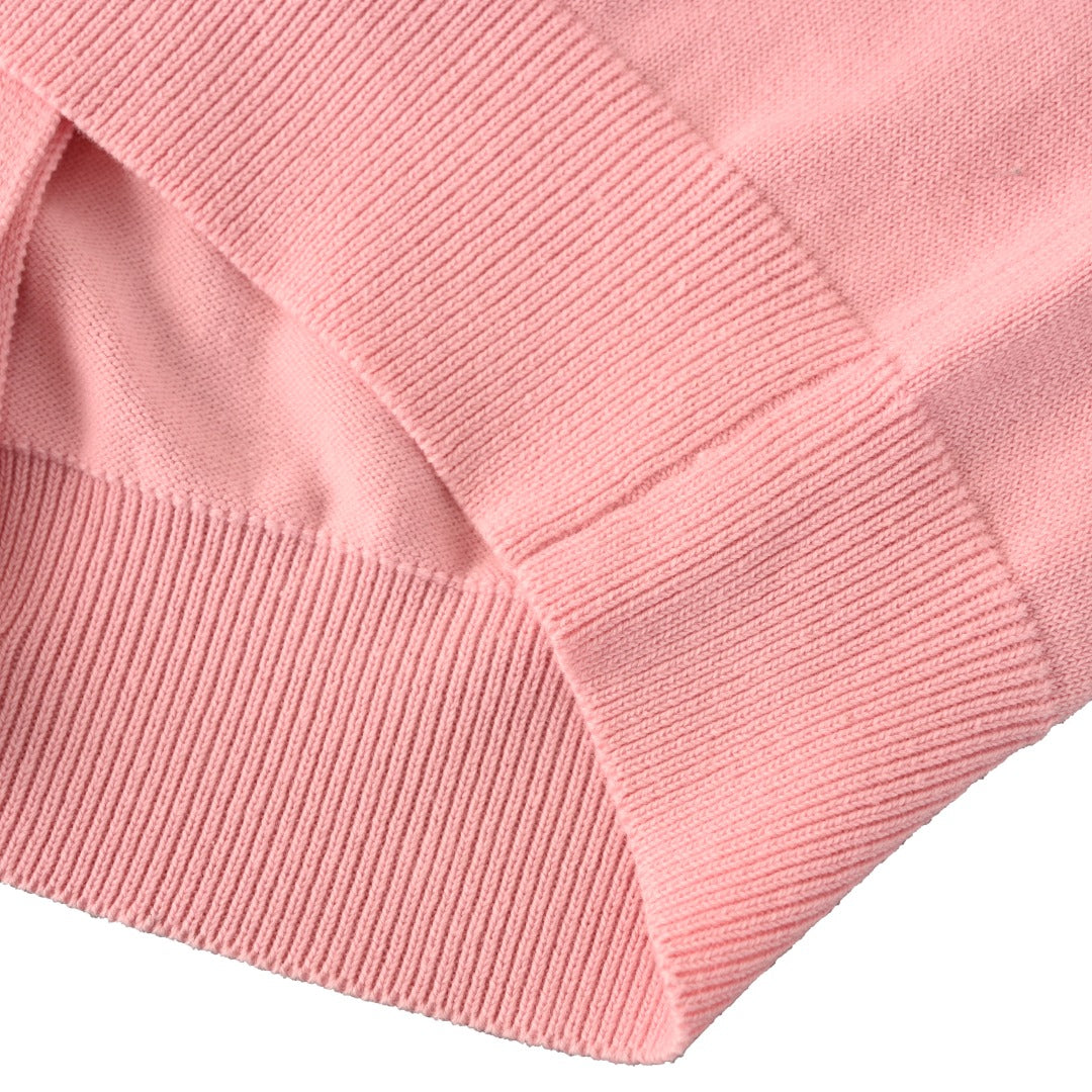 Polo Collar Buttoned Cardigan Light Pink