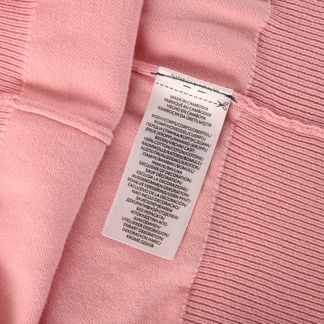 Polo Collar Buttoned Cardigan Light Pink