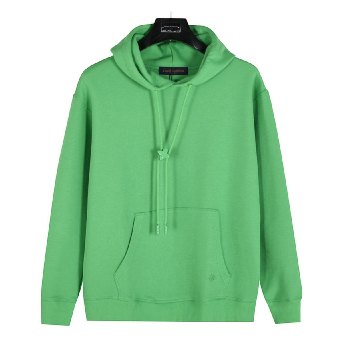 Monogram Flower Drawstring Hoodie Green