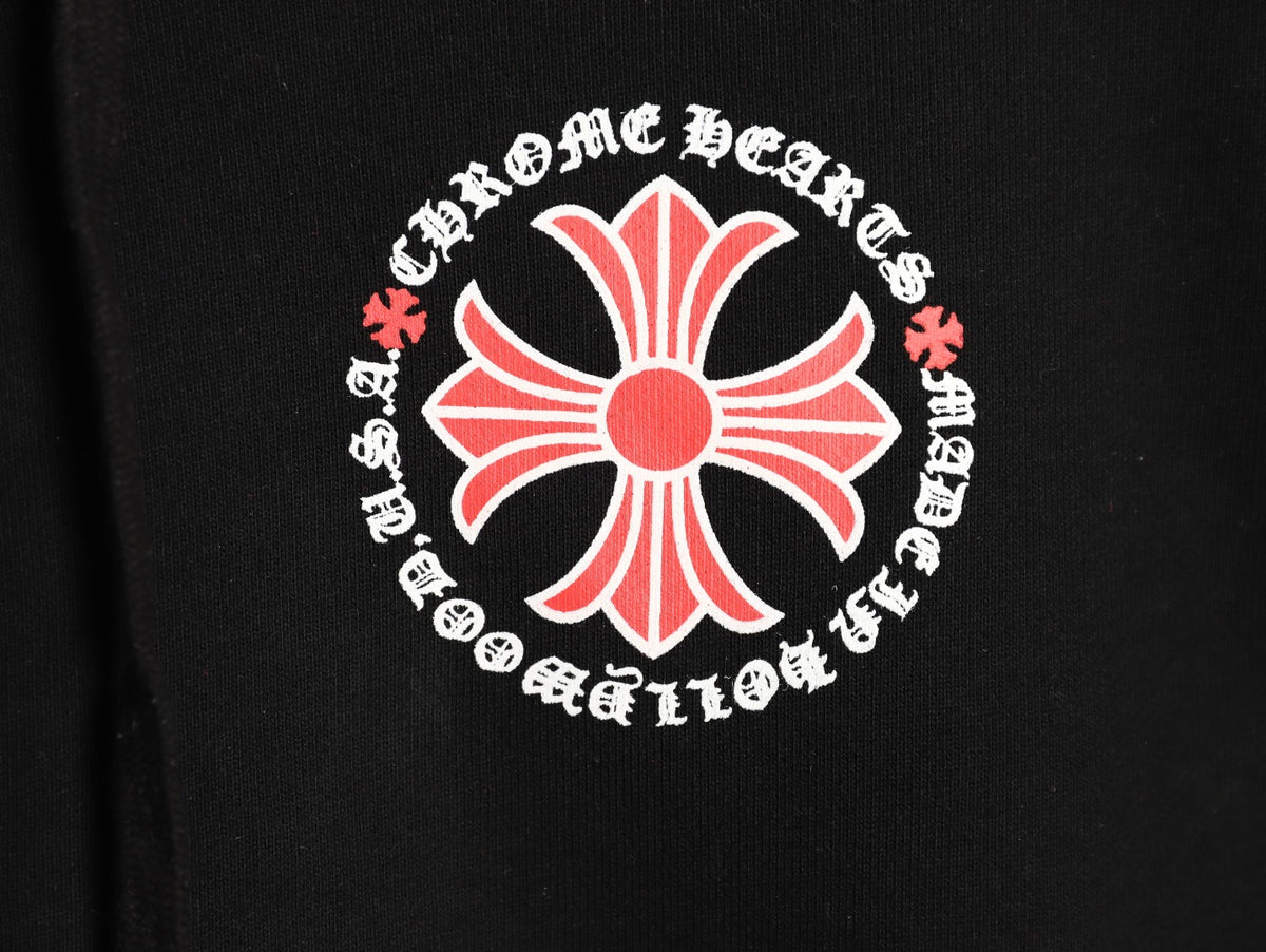 Made In Hollywood Plus Cross Zip-Up Hoodie Black & Red