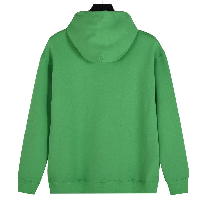 Monogram Flower Drawstring Hoodie Green