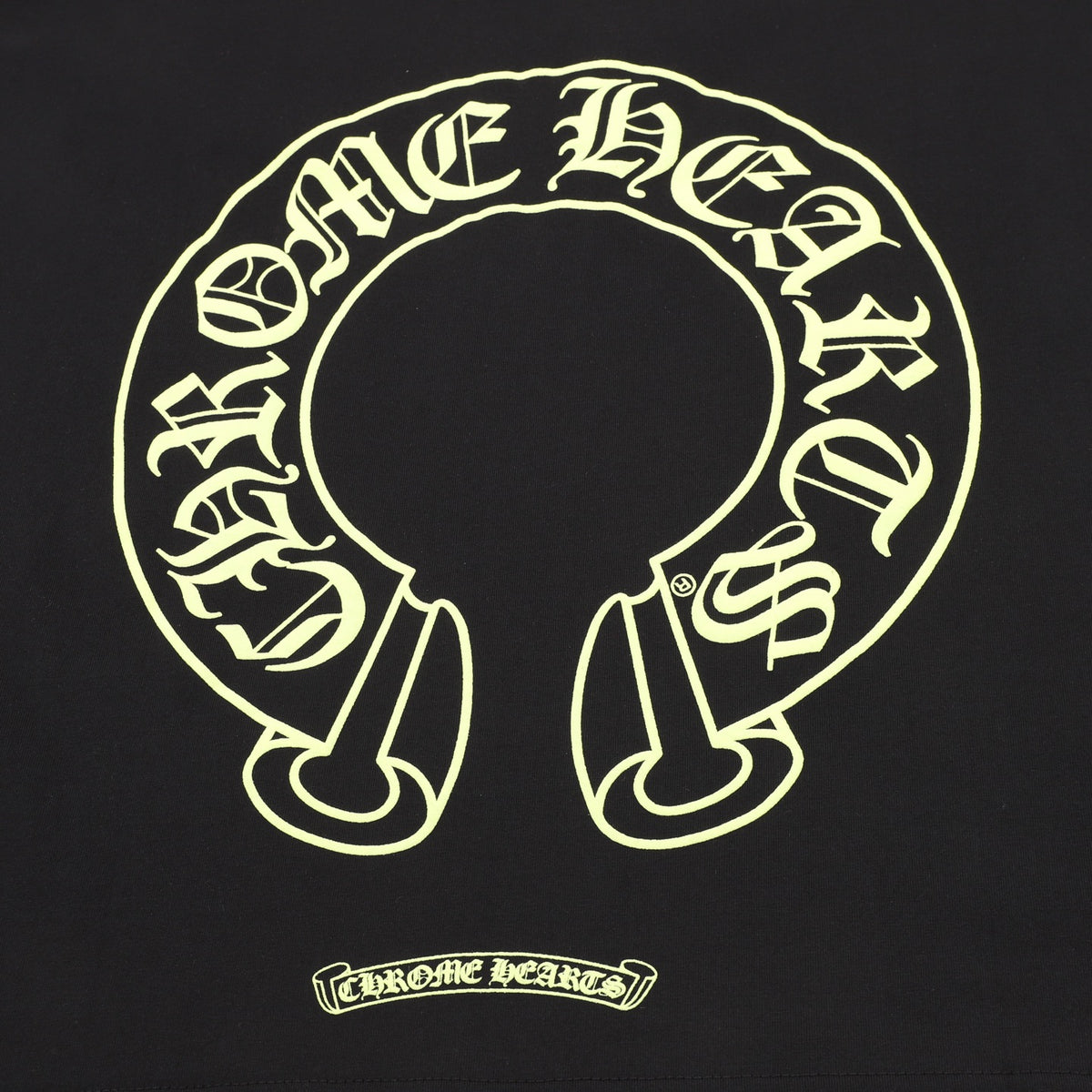 Neon Horseshoe Long Sleeve Pocket T-Shirt Black