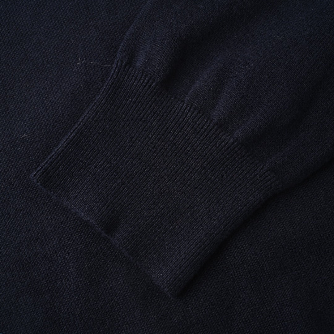 Cotton Polo-Collar Jumper Hunter Navy