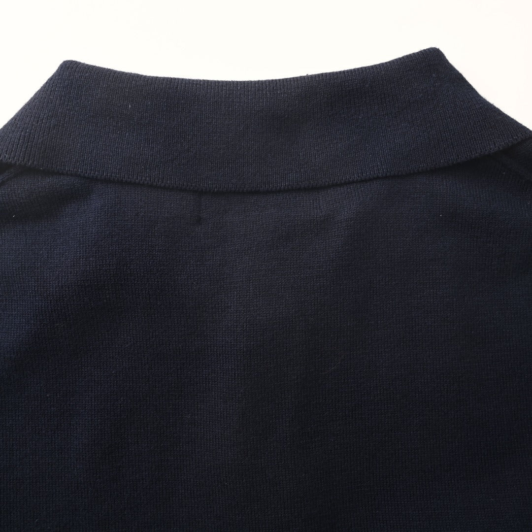 Cotton Polo-Collar Jumper Hunter Navy