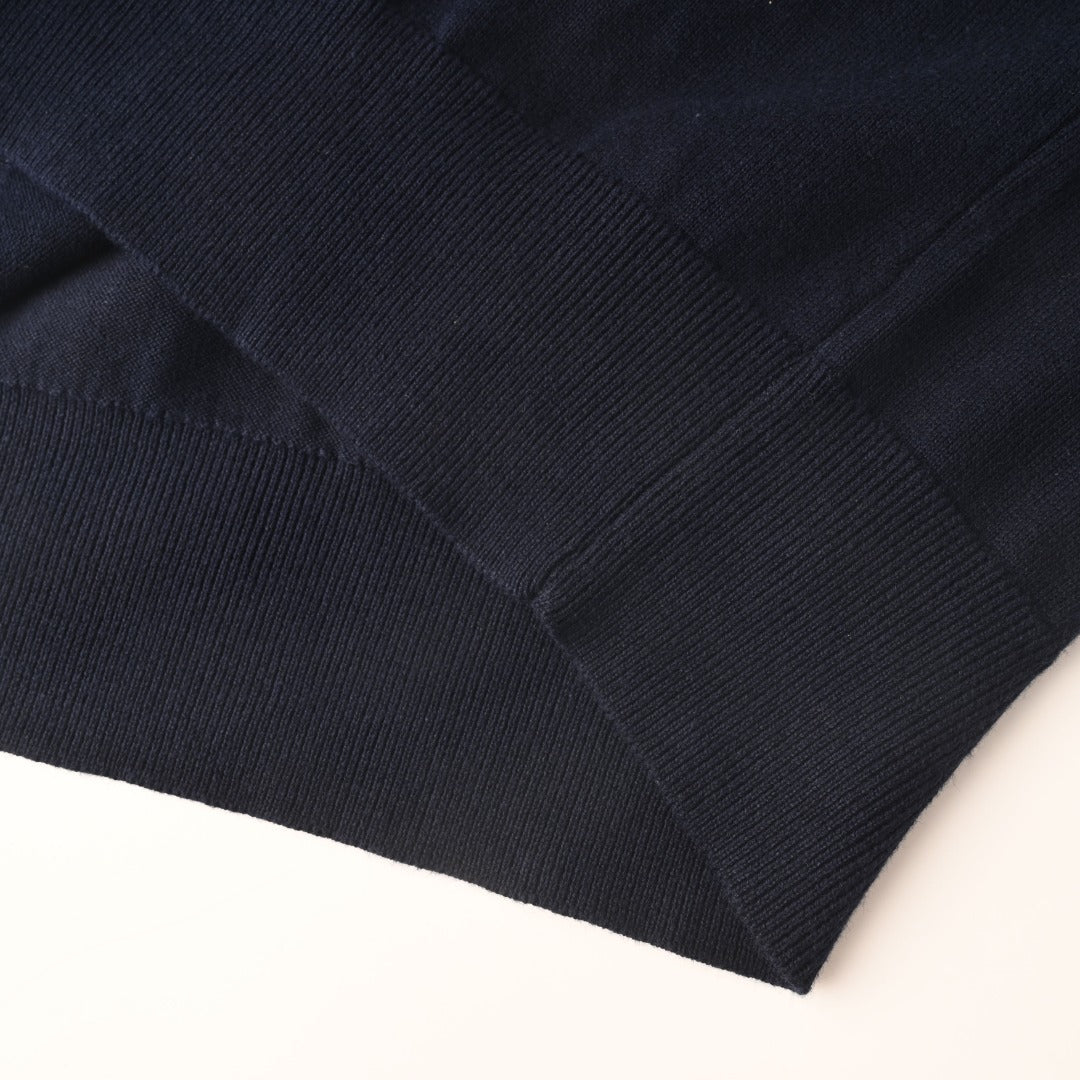 Cotton Polo-Collar Jumper Hunter Navy