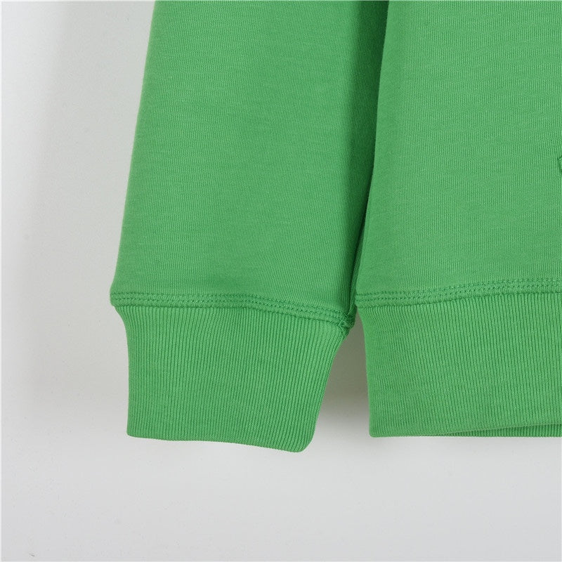 Monogram Flower Drawstring Hoodie Green