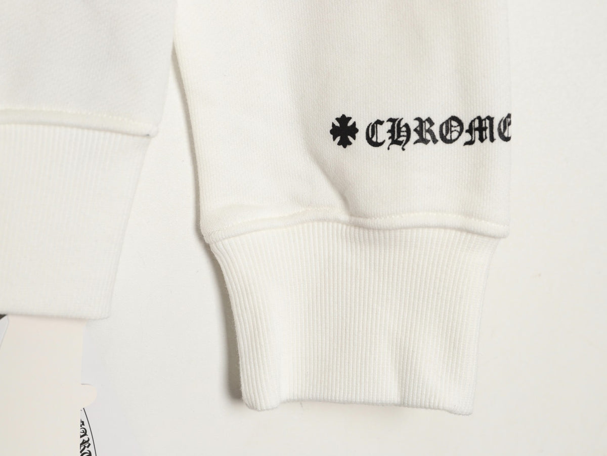 Gothic Logo Zip-Up Hoodie White