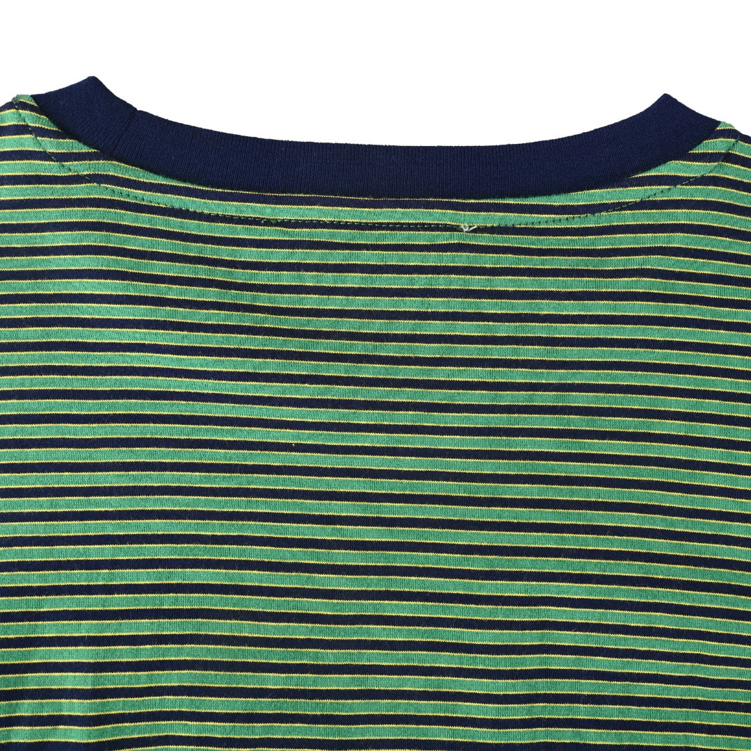 Striped Cotton Jersey Green & Navy