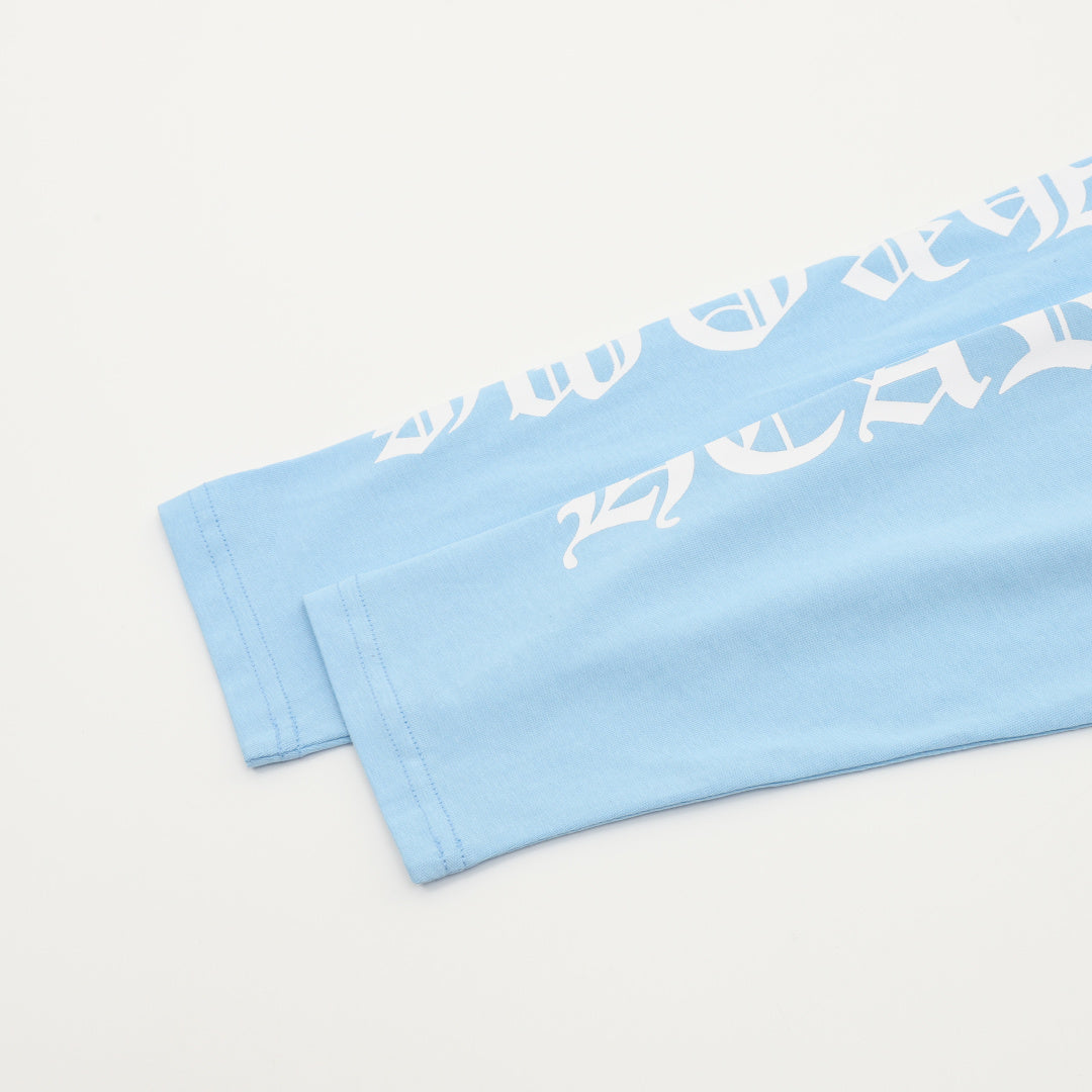 Horseshoe Baseball Long Sleeve T-Shirt White & Light Blue