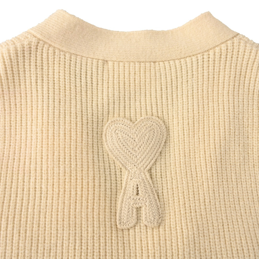 Ribbed College Cream & Red