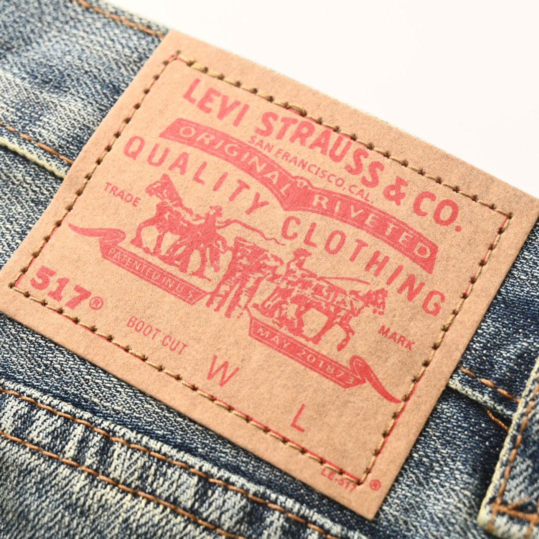 Leather Cross Patch Denim Jeans