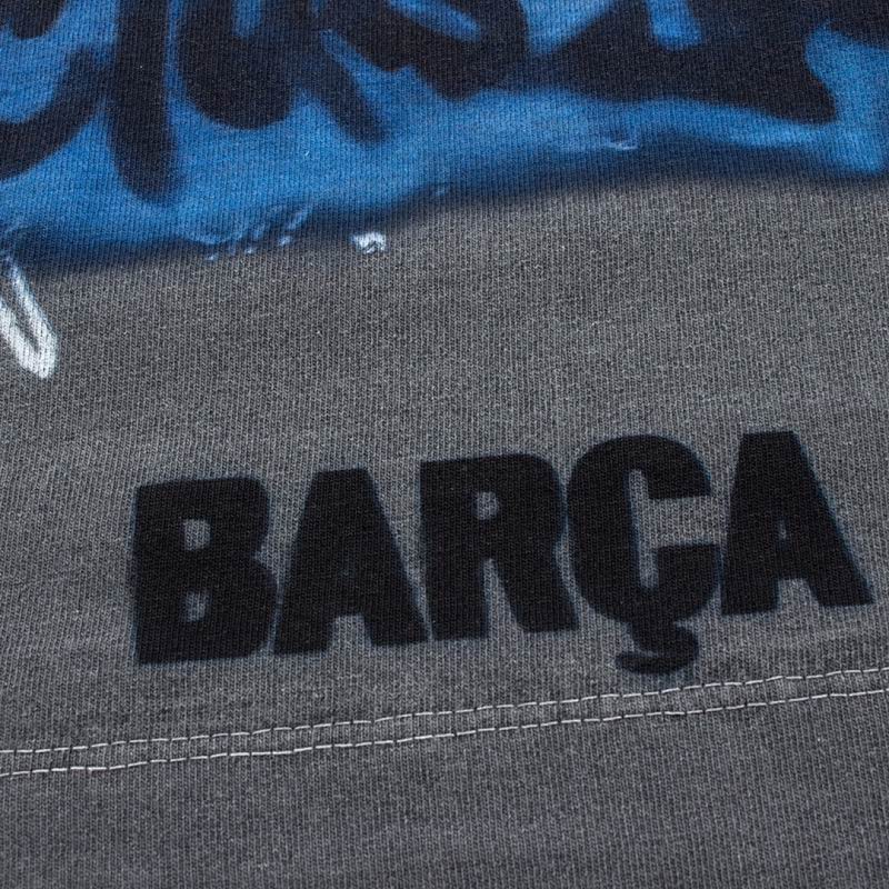 Barcelona x Cactus Jack Spray Logo T-Shirt Stained Black