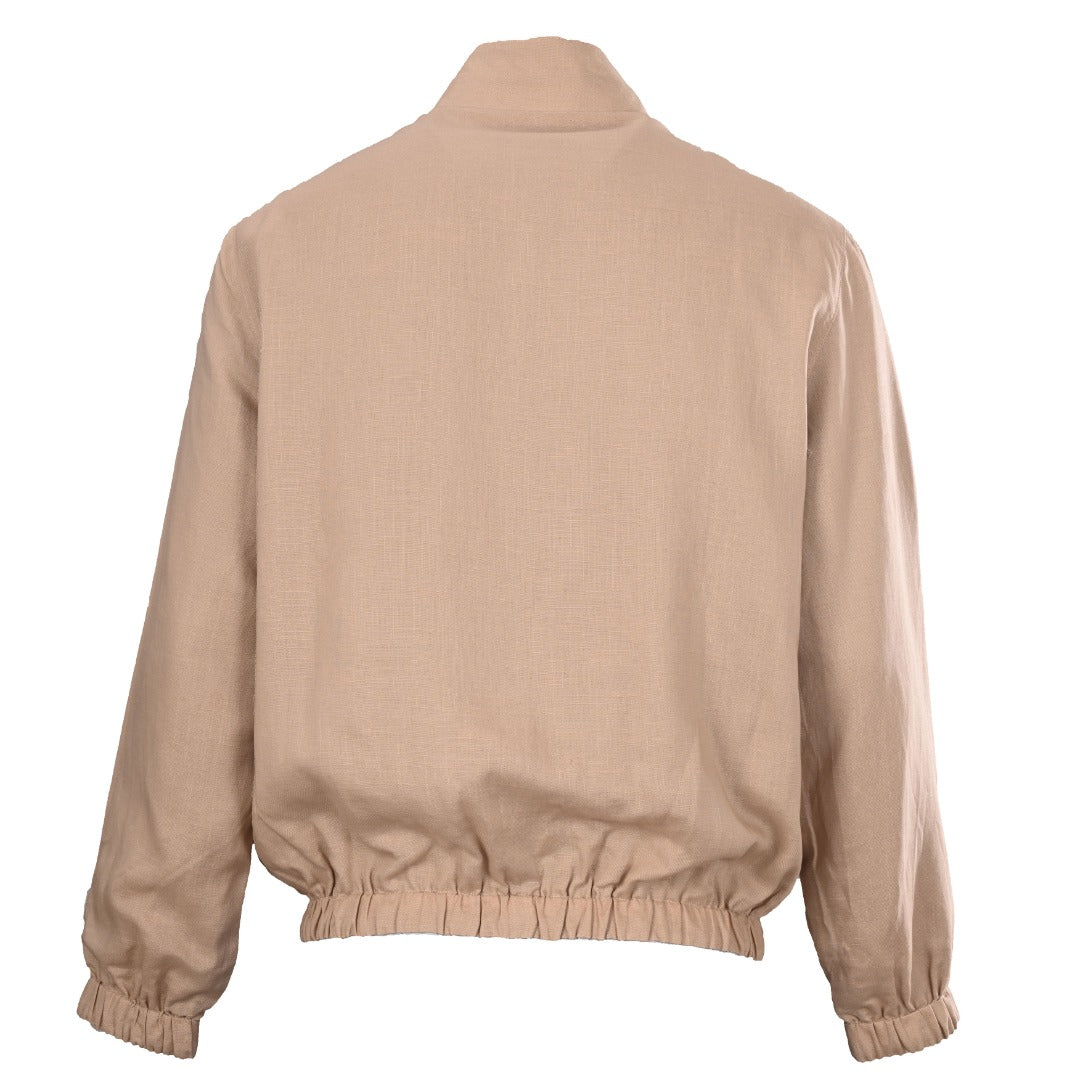 Reversible Linen Bomber Grain Beige