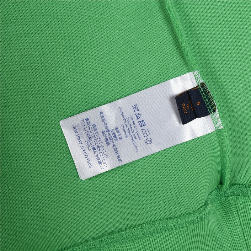 Monogram Flower Drawstring Hoodie Green