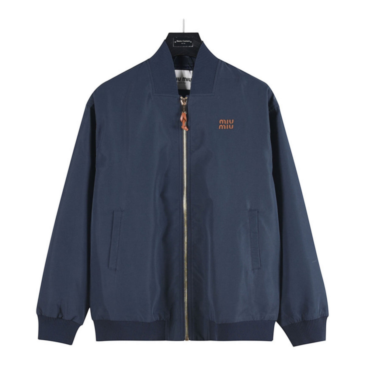 Logo Cotton-Blend Bomber Blue