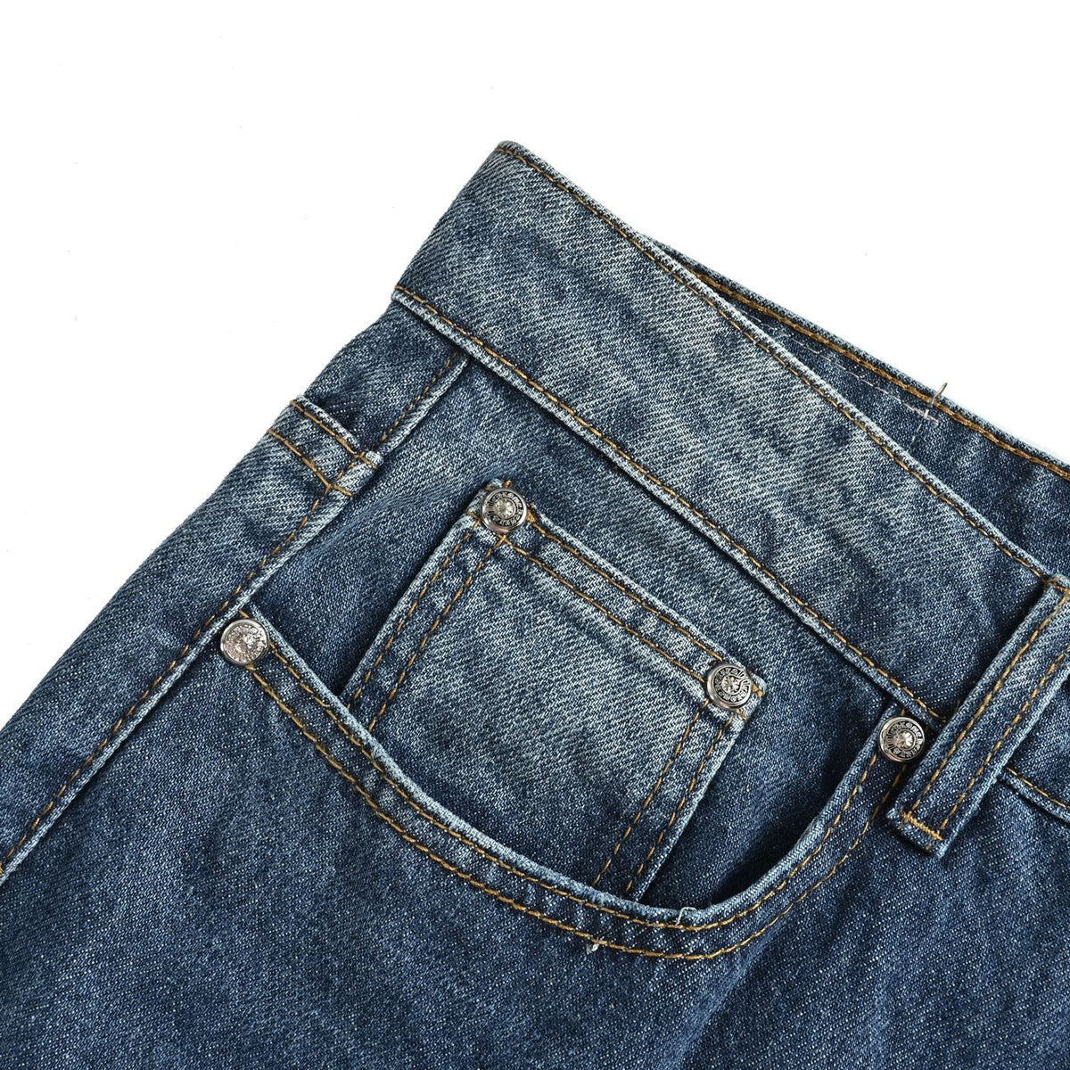 Multicolor Cross Patch Denim Jeans Blue Wash