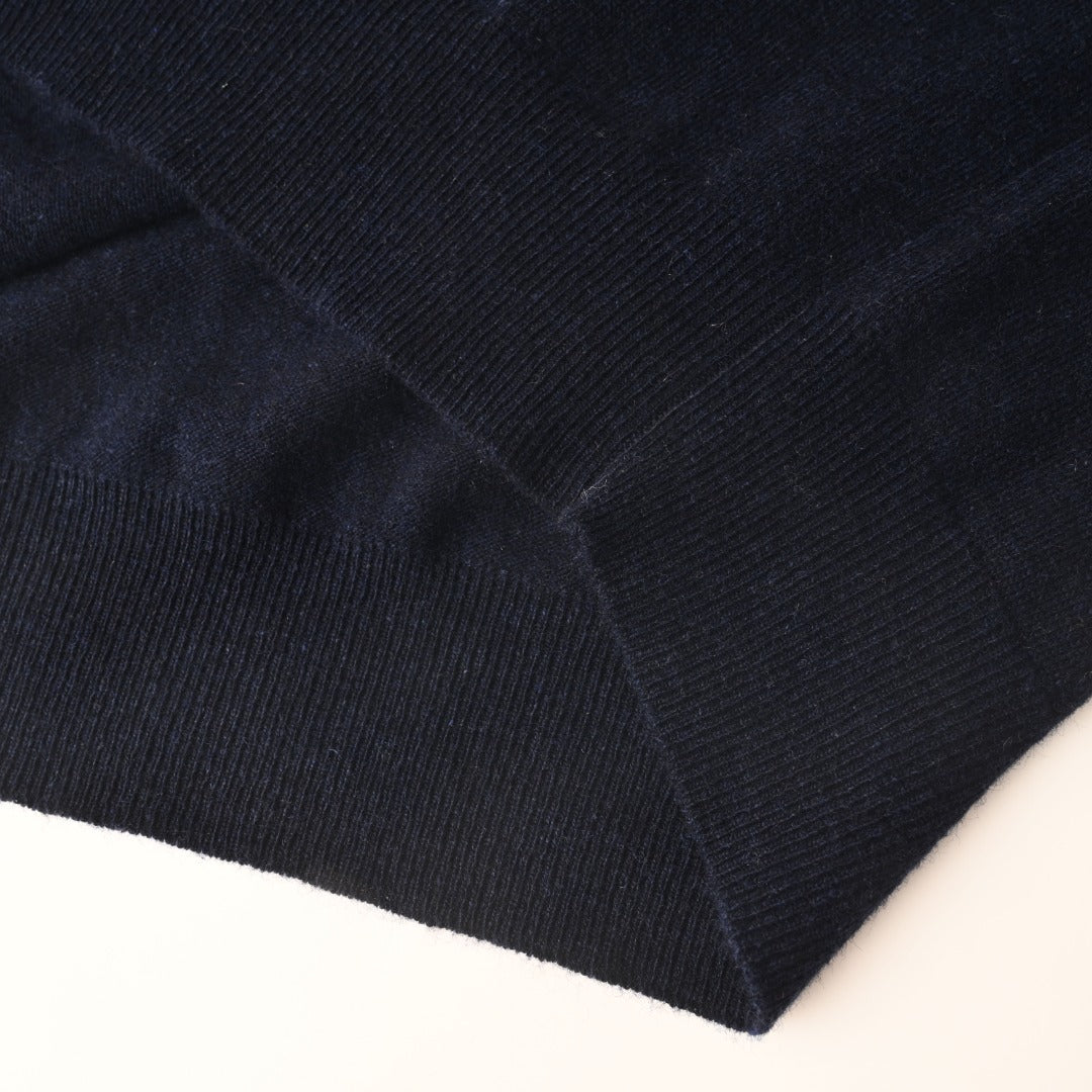 Long-Sleeve Knit Polo Hunter Navy