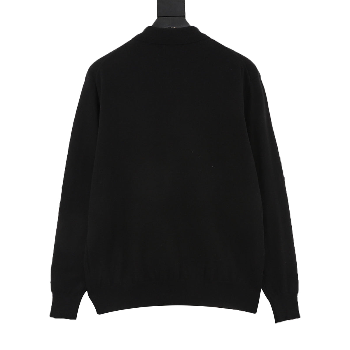 Long-Sleeve Knit Polo Black
