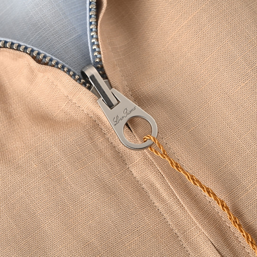 Reversible Linen Bomber Grain Beige